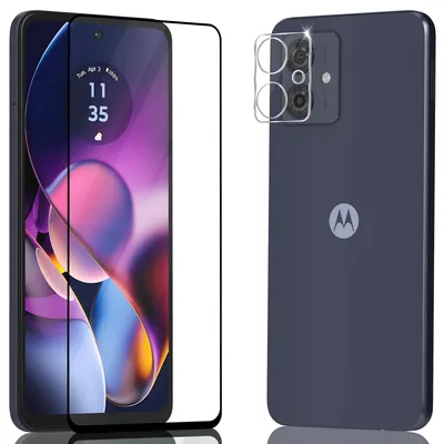 Zdjęcie produktu dla 1-pak Motorola G54 Szkło ochronne na ekran & 1-pak ochrona obiektywu - Szkło hartowane 9H - Super jakość 3D
