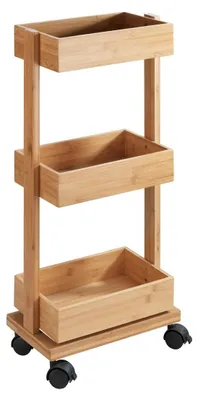 Immagine prodotto di Carrello portaoggetti - Bambù - 3 ripiani - 71,5 cm - Naturale
