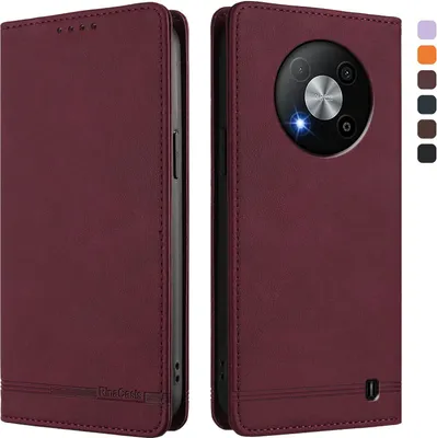 Image de Etui pour ZTE Blade A73 5G, étui rétro en cuirPolyuréthaneavec support et fentes pour cartes de crédit Rouge