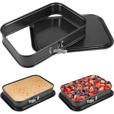 Produktbild von Brotbackformen, Rechteckige Springform mit Servierboden, 28x14,2x6,5cm, DIY Backen Kuchenform mit Antihaftbeschichtung, Leicht zu reinigen