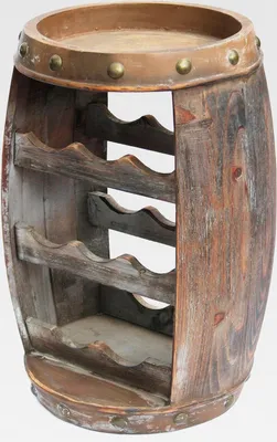 Produktbild von Weinregal Holz Klein Weinfass 1555 Flaschenständer Flaschenregal 50 cm Regal Fass Holzfass