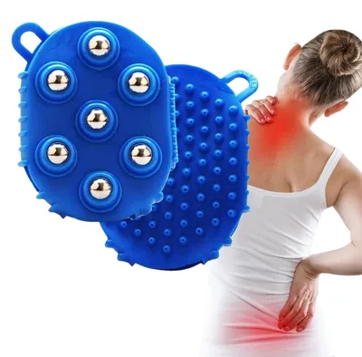 Produktbild von Set mit 2 Massagehandschuhen mit drehbaren Massagebällen