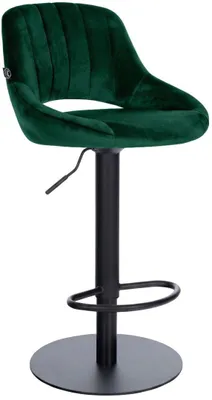 Image de Tabouret de bar Milet B en velours vert