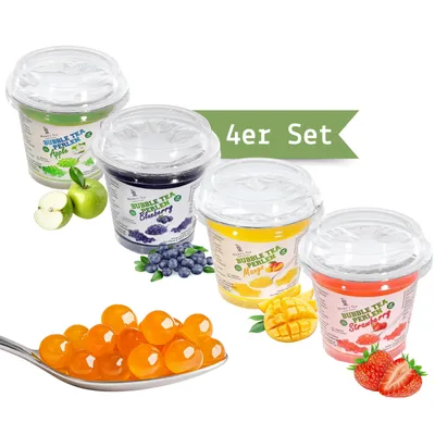 Produktbild von Momo´s Tea Bubble Tea Perlen Set 4er-Pack Popping Boba Fruchtperlen