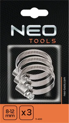 NEO schlauchschelle edelstahl w4 10-16mm 9mm band, 3 stück packung