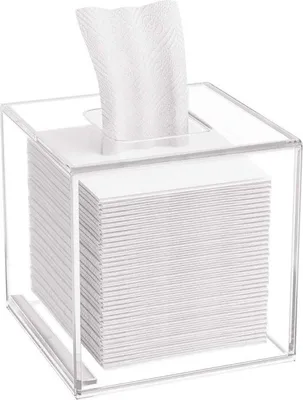 Obrázok produktu pre Akrylová dekoratívna dóza, 14 × 14 × 14 cm, priehľadná, s magnetickým vekom, do obývačky, kúpeľne, spálne, auta, kancelárie