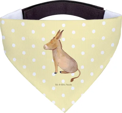 Produktbild von Mr. & Mrs. Panda Hundetuch Esel - Gelb Pastell - Geschenk, Bandana, Dreieckstuch, Tapferkeit, Lebensziel, Halstuch für Hund, Hundehalstuch, Mut, Weisheit, Lustige Sprüche