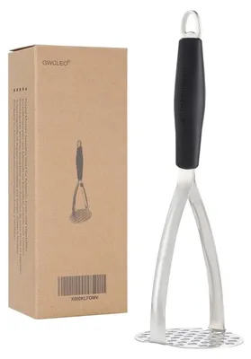 Zdjęcie produktu dla Ręczny tłuczek do ziemniaków ze stali nierdzewnej z silikonowym uchwytem