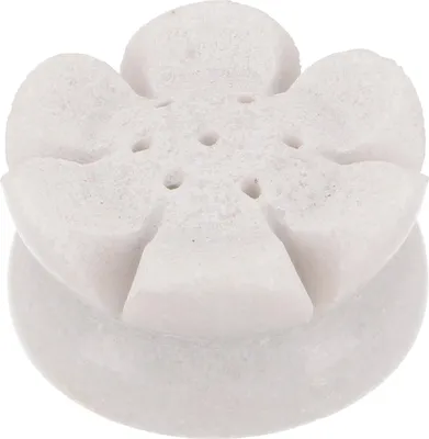 Produktbild von Indischer Marmor Räucherstäbchenhalter 7,5 cm - Lotus, Weiß, Räucherstäbchen Halter