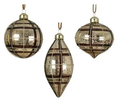 Produktbild von Kaemingk Weihnachtskugel aus Glas, goldfarben, 8 cm Durchmesser, für festliche Weihnachtsdekoration
