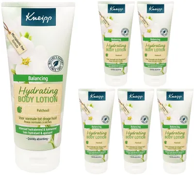 Produktbild von 6er Pack Kneipp Balancing Body Lotion 200ml – Feuchtigkeitspflege für trockene Haut – Vorratsset