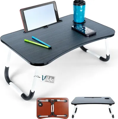 Obrázok produktu pre Vilde Stolík na notebook Stolík na raňajky Stolík na posteľ Sklápací stolík na posteľ 61,5x40x26 cm