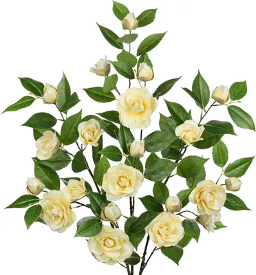 Produktbild von Set aus 3 künstlichen Kamelienzweigen zur Dekoration von Innenräumen Weiß 95 cm