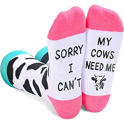 Produktbild von Musthaves – Bunte, lustige  Socken Uni – Cow / Kuh  - Einheitsgröße Gr. 38 - 45