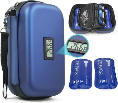 Produktbild von Famanu Insulin Kühltasche mit Thermometer - TSA-zugelassen für Diabetiker
