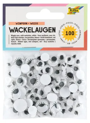 Obrázok produktu pre folia  7511 folia Wackelaugen mit Wimpern, nicht selbstklebend, weiß
