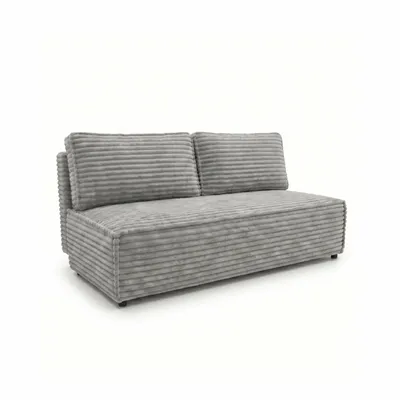 Produktbild von Schlafsofa FORANO 3-Sitzer mit Bettkasten, Sofa Couch mit Schlaffunktion, Gästezimmer und Jugendzimmer, weicher Plüschstoff, Cordstoff Hellgrau