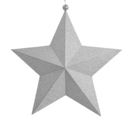 Produktbild von Stern Papierstern Hänger silber mit Glitter Ø14 cm