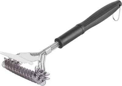 Image de Brosse Strend Pro Grill BBQ, avec fil d'acier, pour nettoyage de barbecue, avec raclette, 41,5x16x8,8 cm