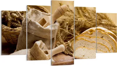 Produktbild von Bild auf Leinwand - Leinwandbild - Brot Essen Holz - 160x85cm - Wand Bild - Wanddeko - Wandbilder - Leinwanddruck - Bilder - Kunstdruck - Wanddekoration - Leinwand bilder - Wandkunst - EA160x85-2398