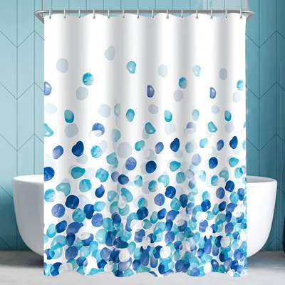 Obrázok produktu pre Sprchový záves Modré kvety 180x200cm Vodoodpudivý a proti plesniam