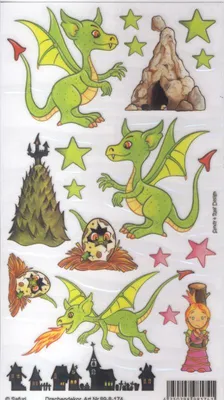 Produktbild von Porzellansticker Drachen