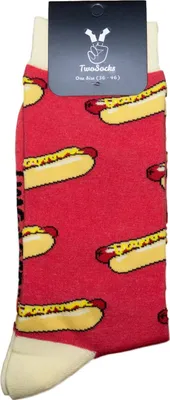 Produktbild von TwoSocks lustige Socken - Hot Dog Socken, Motivsocken für Damen & Herren  Baumwolle Einheitsgröße