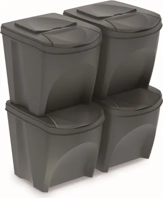 Produktbild von Mülleimer 25 l sortibox set4 pcs. Grauer Stein