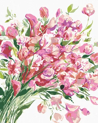 Produktbild von Zuty - Malen nach Zahlen - ROSA ERBSENBLÜTEN (ALEXANDRIA GILBERT), 40x50 cm, ohne Keilrahmen