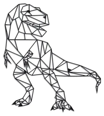 Immagine prodotto di Decorazione da parete in metallo, quadro decorativo in metallo, arte murale geometrica, T-Rex, dimensioni 40 x 45 cm, colore: T-Rex nero