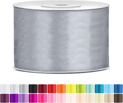 Produktbild von Satinband 50mm Grau - 25 Meter Rolle Geschenk- & Schleifenband