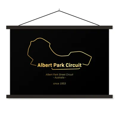 Produktbild von MuchoWow® Textilposter Australien - Formel 1 - Rennstrecke 90x60 cm mit schwarzem Rahmen - Aufhängungssatz