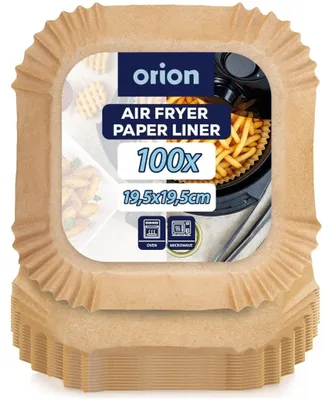 Produktbild von Airfryer-Einlagen, 100 Stück, 19,5 x 19,5 cm, antihaftbeschichtet