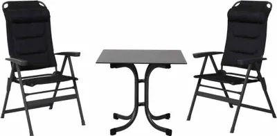 Produktbild von Siena Garden Camping Set Premium 3tlg. anthrazit Klappsessel mit Tisch