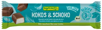BATONIKI KOKOSOWE W CZEKOLADZIE MLECZNEJ BIO 50 g - RAPUNZEL