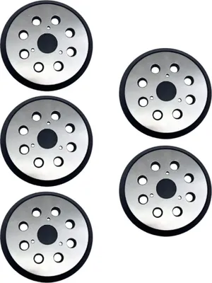 Produktbild von 5x Trade-Shop Klett Schleifteller Haftteller 125mm mit Metall-Rückseite ersetzt Makita 743081-8 743051-7, Hitachi 324-209, DeWalt 151281-08 DW4388