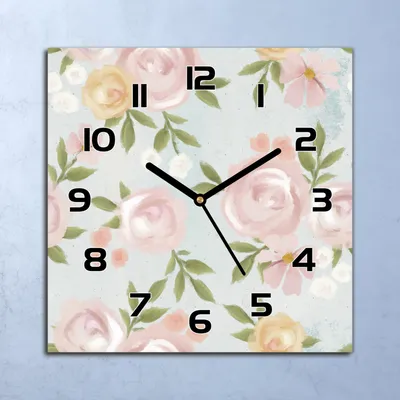 Produktbild von Wanduhr Echt-Glas-Küchenuhr Vintage Pastell Rose Quarz 30x30 Deko Bilder