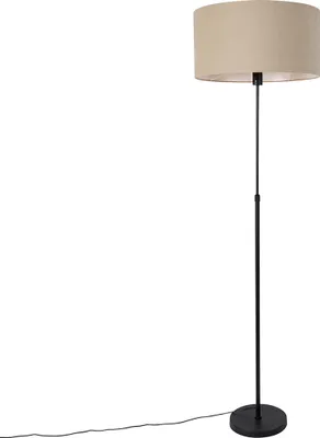 Produktbild von Stehleuchte Schwarz Verstellbar mit Schirm HellBraun 50 cm Parte