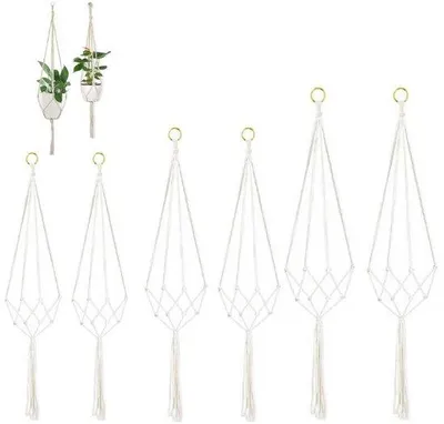 Image de Suspension murale en macramé de 80 à 100 cm pour plantes