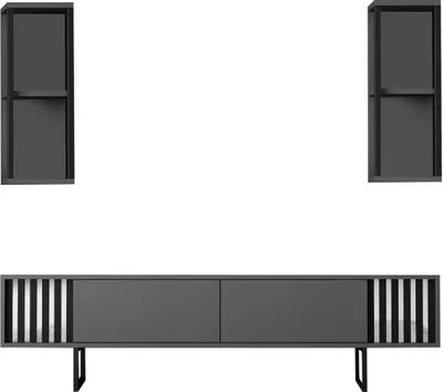 Produktbild von Skye Decor, Chrome Line - Anthracite, Black, TV-Schränke, Anthrazit, 180 x 48 x 30 cm