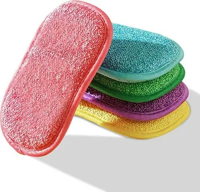 Produktbild von Famanu Mikrofasertücher Antibakteriell - Wiederverwendbare Reinigungspads für Küche - Set von 5