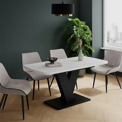 Immagine prodotto di tavolo da pranzo allungabile Vicco Fenaro Bianco/nero 120 x 80 cm estensibile, Model 58003