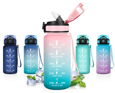 Produktbild von Trinkflasche 500ml JAPORIA, BPA-frei, auslaufsicher, mit Strohhalm,