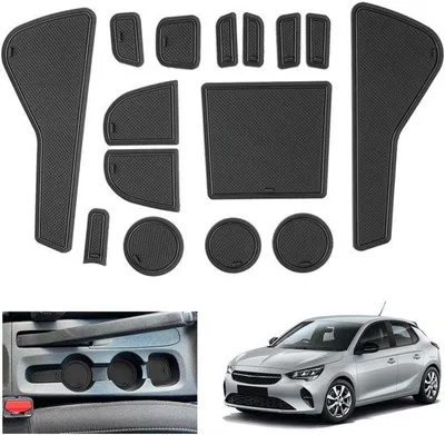 Immagine prodotto di Tappetini antiscivolo per Opel Corsa F 2020-2024, tappetini neri con bordi cuciti, freno a mano, non adatti per cambi automatici e motori elettrici