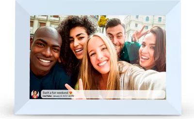 Produktbild von Prado Digital Bilderrahmen mit WLAN | 10-Zoll-HD-Touchscreen, mobile App, 16 GB, Weiß