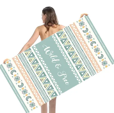 Produktbild von Mikrofaser-Strandtuch für Erwachsene – Übergroßes Reise-Strandtuch, 80 x 160 cm, schnelltrocknendes Poolhandtuch