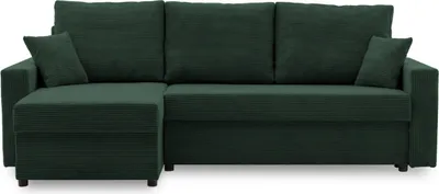 Produktbild von Ecksofa mit schlaffunktion Schlafcouch mit Bettkasten universelle Seite AIKIDO 233x90cm Flaschengrün