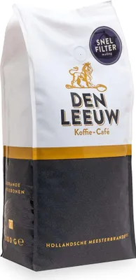 Produktbild von Den Leeuw Schnellfilter gemahlener Kaffee 1kg – Klassischer Filterkaffee, 50% Arabica und 50% Robusta, milde Würze und volles Aroma