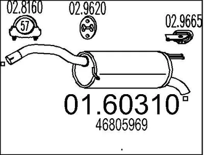 Produktbild von MTS 01.60310 Endschalldämpfer für FIAT STILO (192) Auspuff