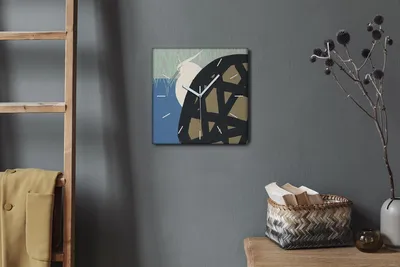 Produktbild von Coloray Hodiny Unikátní 30x30 cm  Tiché hodiny Pro obývací pokoj a kuchyň Nástěnné hodiny Plátno Bílé ručičky hodin - Pták vody